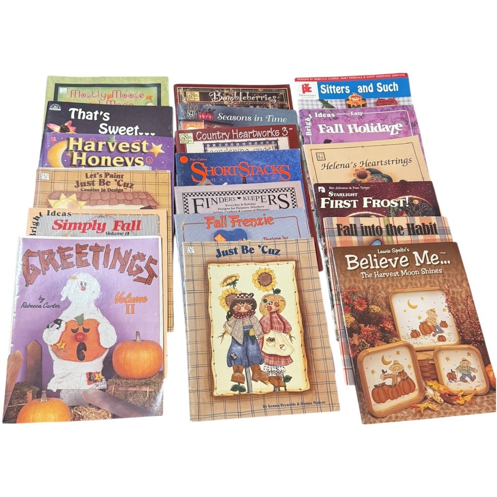 Vintage Fall Tole Painting Books Lot 19 Autumn Craft Booklets NO INSERTS